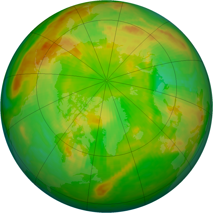 Arctic ozone map for 19 June 1987